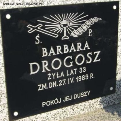 tablica nagrobkowa z plexi drogosz