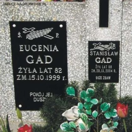 tablica nagrobkowa z plexi gad