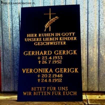 tablica nagrobkowa złocona