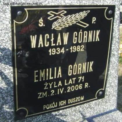 tablica nagrobkowa z plexi górnik