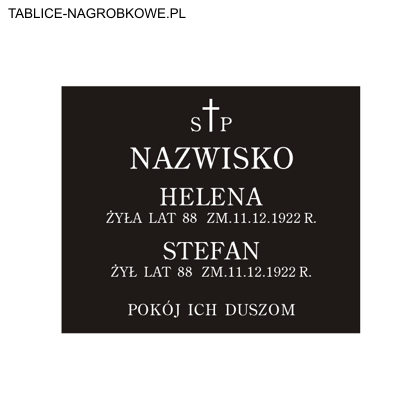 tablica nagrobkowa z 2 osobami - góra/dół