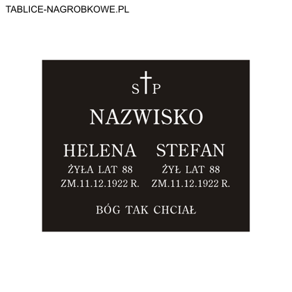 tablica nagrobkowa z 2 osobami - lewo/prawo