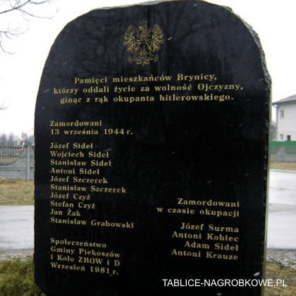 tablica pamiątkowa Brynica